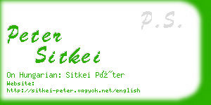 peter sitkei business card